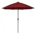 California Umbrella 9' Bronze Aluminum Market Patio Umbrella, Olefin Red 194061337394